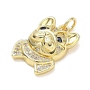 Brass with Rhinestone Pendants RB-CBA6830-18G-01-2