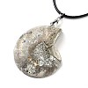 Natural Conch Fossil Pendant Necklaces G-P552-01P-3