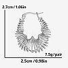 304 Stainless Steel Irregular Twist Hoop Earrings KB0349-1-1