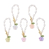 Glass Flower Cup Charms HJEW-JM02851-2