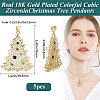 5Pcs Brass Micro Pave Cubic Zirconia Pendants ZIRC-BBC0002-88B-2