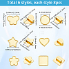 48Pcs 8 Styles Alloy Slide Charms Cabochon Settings FIND-SC0016-55A-G-2