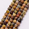 Natural Yellow Turquoise(Jasper) Beads Strands G-K146-02-3mm-1