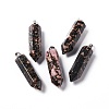 Natural Rhodonite Double Terminated Pointed Pendants G-G926-01P-10-1