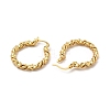 Rack Plating Brass Twist Ring Hoop Earrings for Women EJEW-P221-38G-2
