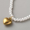 3Pcs 3 Styles Iron Chain Bracelet and Brass Heart Charm Bracelet Set for Women BJEW-WH0012-54-2