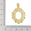 Flower Brass Micro Pave Cubic Zirconia Pendant Cabochon Settings KK-U026-04G-3