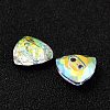 2-Hole Triangle Glass Rhinestone Buttons BUTT-D001-F-7