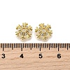Snowflake Brass Micro Pave Clear Cubic Zirconia Bead Caps KK-K300-03B-G-3