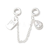 Brass Micro Pave Clear Cubic Zirconia Cable Chain European Beads KK-G531-07C-S-1