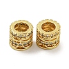 Rack Plating Brass Micro Pave Clear Cubic Zirconia European Beads KK-L215-329G-1