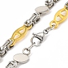 201 Stainless Steel Rhombus Links Chain Necklace NJEW-F22-39H-GP-2