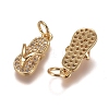 Brass Micro Pave Clear Cubic Zirconia Charms ZIRC-G153-28G-1