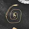 Ion Plating(IP) 304 Stainless Steel Ball Chain Bracelet for Women BJEW-G667-10G-2