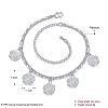 European and American Fashion Brass Two Layered Flower Charm Anklets For Ladies Summer Holiday AJEW-BB14804-S-3