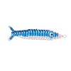 Copper Wired Glass Seed Beaded Pacific Saury Pendants PALLOY-MZ01105-2