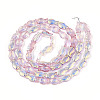 Transparency Electroplate Glass Beads Strands GLAA-T023-40A-05-2