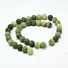 Round Frosted Natural TaiWan Jade Bead Strands G-M248-12mm-02-4