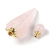 Natural Rose Quartz Faceted Cone Openable Perfume Bottle Big Pendants G-L524-18G-12-3