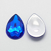 Acrylic Rhinestone Flat Back Cabochons X-GACR-Q010-10x14-03-2