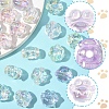 32Pcs UV Plating Rainbow Iridescent Acrylic Beads OACR-FS0002-15-2