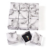 Square Marble Texture Cardboard Jewelry Ring Boxes CON-TAC0009-05A-2