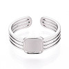 304 Stainless Steel Cuff Rings Components STAS-N113-07P-2