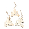 Christmas Theme Natural Wood Pendant Decorations HJEW-P010-05-2