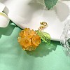 Flower Glass Pendant Decoration HJEW-TA00286-01-2