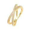 Brass Micro Pave Cubic Zirconia Finger Rings RJEW-D340-01G-02-2
