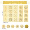 30 Sheets 6 Style Plant & Animal Theme Plastic Self Adhesive Gold Foil Embossed Stickers DIY-CP0006-31-2