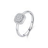 Rhodium Plated 925 Sterling Silver Moissanite Finger Rings for Women WG1C4E3-01-4