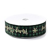20 Yards Merry Christmas Printed Polyester Grosgrain Ribbons OCOR-K005-02A-2