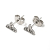 Rhinestone Whale Tail Shape Stud Earrings with 316 Surgical Stainless Steel Pins EJEW-A081-07P-02-1