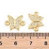 Brass Micro Pave Clear Cubic Zirconia Connector Charms CU-CBA908F-04G-03-3