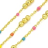 Brass Enamel Round Beaded Link Chain CHC-G022-07G-19-1