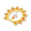 Glass Seed Beaded Sun Pendants PALLOY-MZ00857-03-4