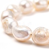 Natural Baroque Pearl Keshi Pearl Beaded Bracelets X-BJEW-JB05317-2