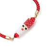 Christmas Handmade Glass Seed Beaded Slider Bracelets BJEW-MZ00226-01-3