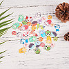 2-Hole Printed Wooden Buttons WOOD-PH0008-22-5