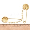 Shell Shape 304 Stainless Steel Safety Pins Brooch Findings SA-CBA098D-16F-G04-3