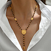 Fashionable and Elegant Vintage Brass Metal Coin Pendant Women's Necklaces QV5723-1