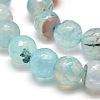 Dyed Natural Agate Faceted Round Beads Strands X-G-E268-04-2