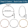 9Pcs 3 Colors Stainless Steel Twist Bangles for Women FIND-SC0010-03-2