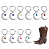 20Pcs 10 Style Tibetan Style Gemstone Bead Shoe Charms HJEW-AB00708-7