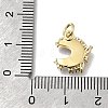 Brass Micro Pave Clear Cubic Zirconia with Glass Charms KK-G525-06G-4