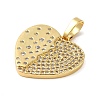 Rack Plating Brass Micro Pave Cubic Zirconia Pendants KK-K377-77G-2