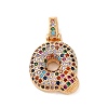 Brass Micro Pave Cubic Zirconia Pendants KK-C076-29Q-G02-1