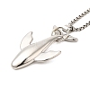 Alloy Whale Pendant Necklaces NJEW-R001-02P-2