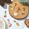 Unicraftale 6Pcs 6 Styles Christmas Theme 316 Surgical Stainless Steel Enamel Pendant Decorations HJEW-UN0001-11-5